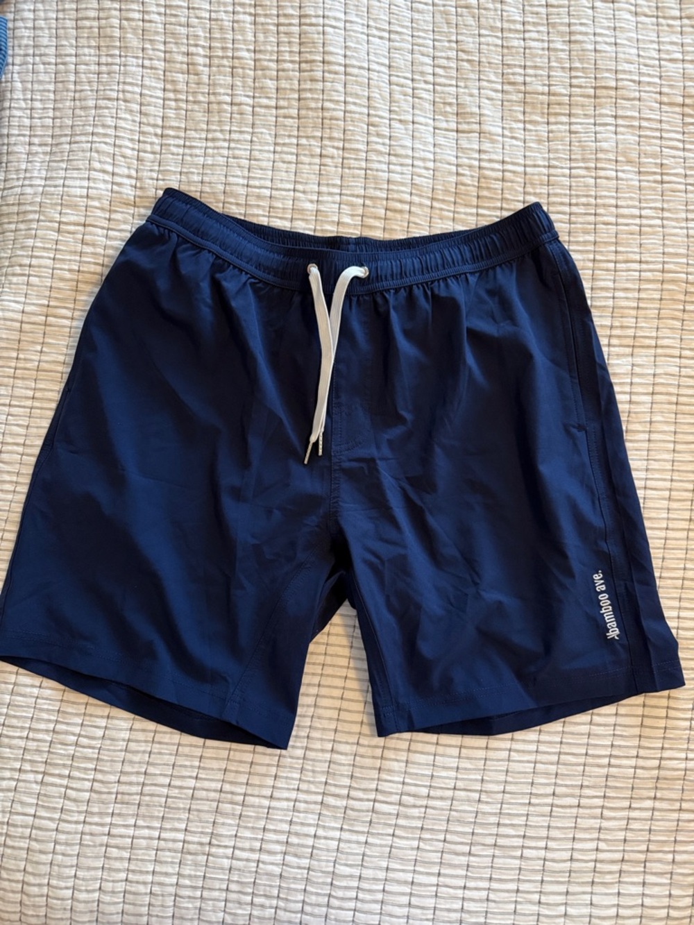Navy Drawstring Athletic Swim Shorts
